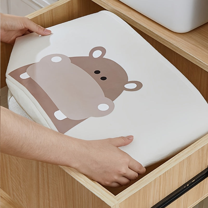 Large Capacity Felt Storage Basket with Folding Laundry Hamper Animal Design for Kids and Teens