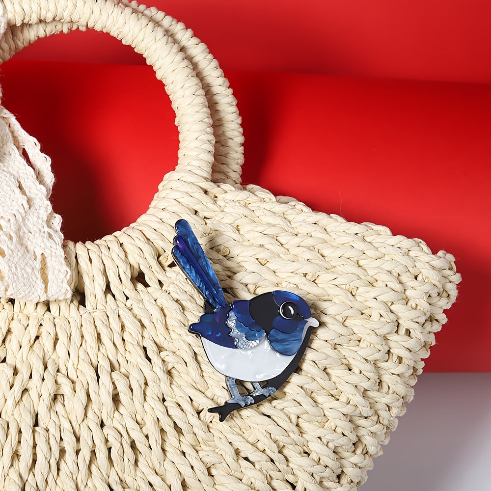 Mini Bird-Shaped Acrylic Animal Brooch for Women Clothing Accessory
