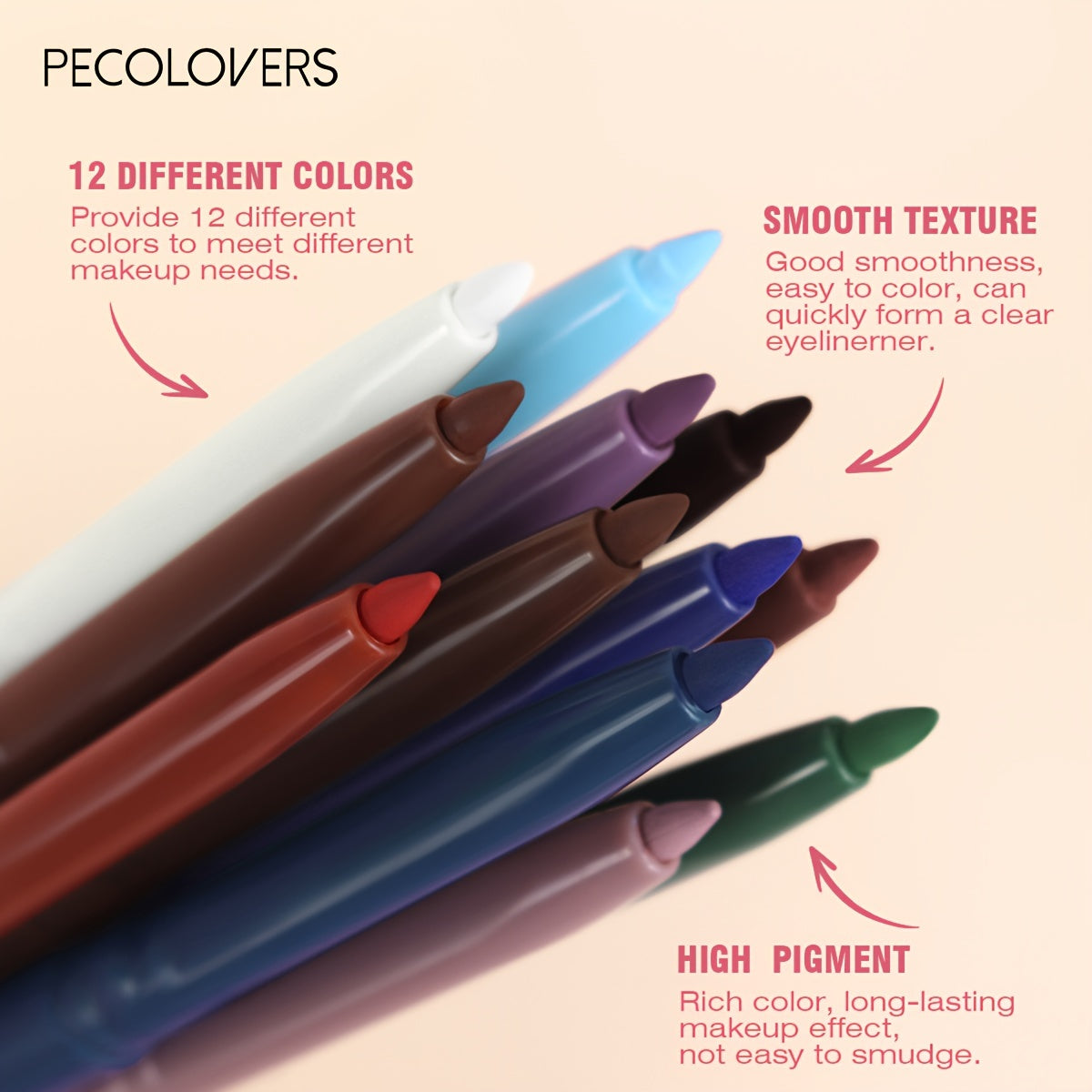 Women's Waterproof Gel Eyeliner Pen Green No Smudge Long-Lasting