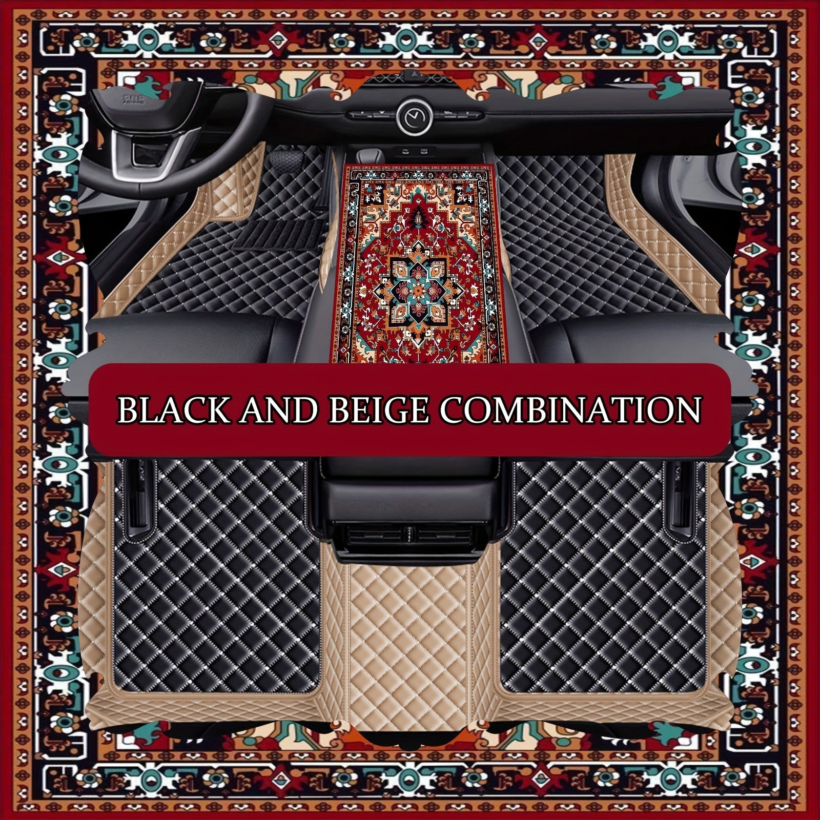 Car Faux Leather Mat Set for SUV All-Season Non-Slip Durable Passenger