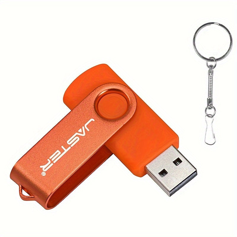 128GB High-Speed USB 2.0 Flash Drive with Rotatable Metal Keychain in Bright Colors