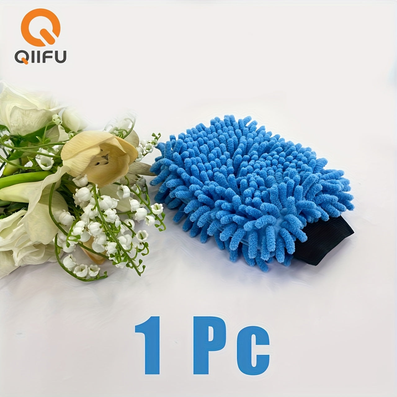 2-Pack Microfiber Car Wash Gloves Gray Blue Green Regular Size