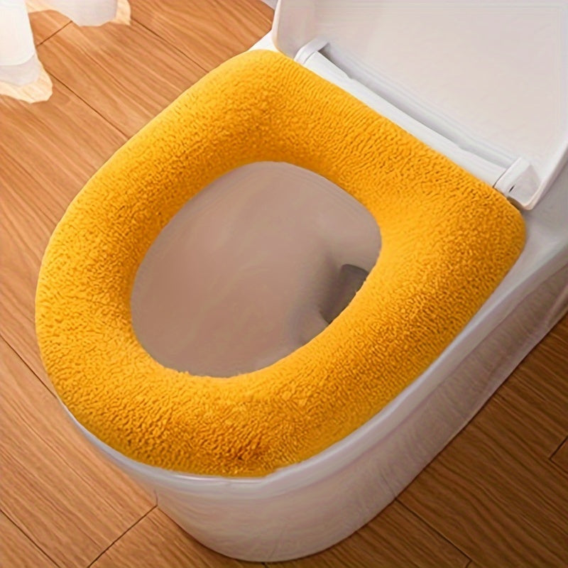 Soft Cartoon Solid Color Toilet Seat Cover with Handle