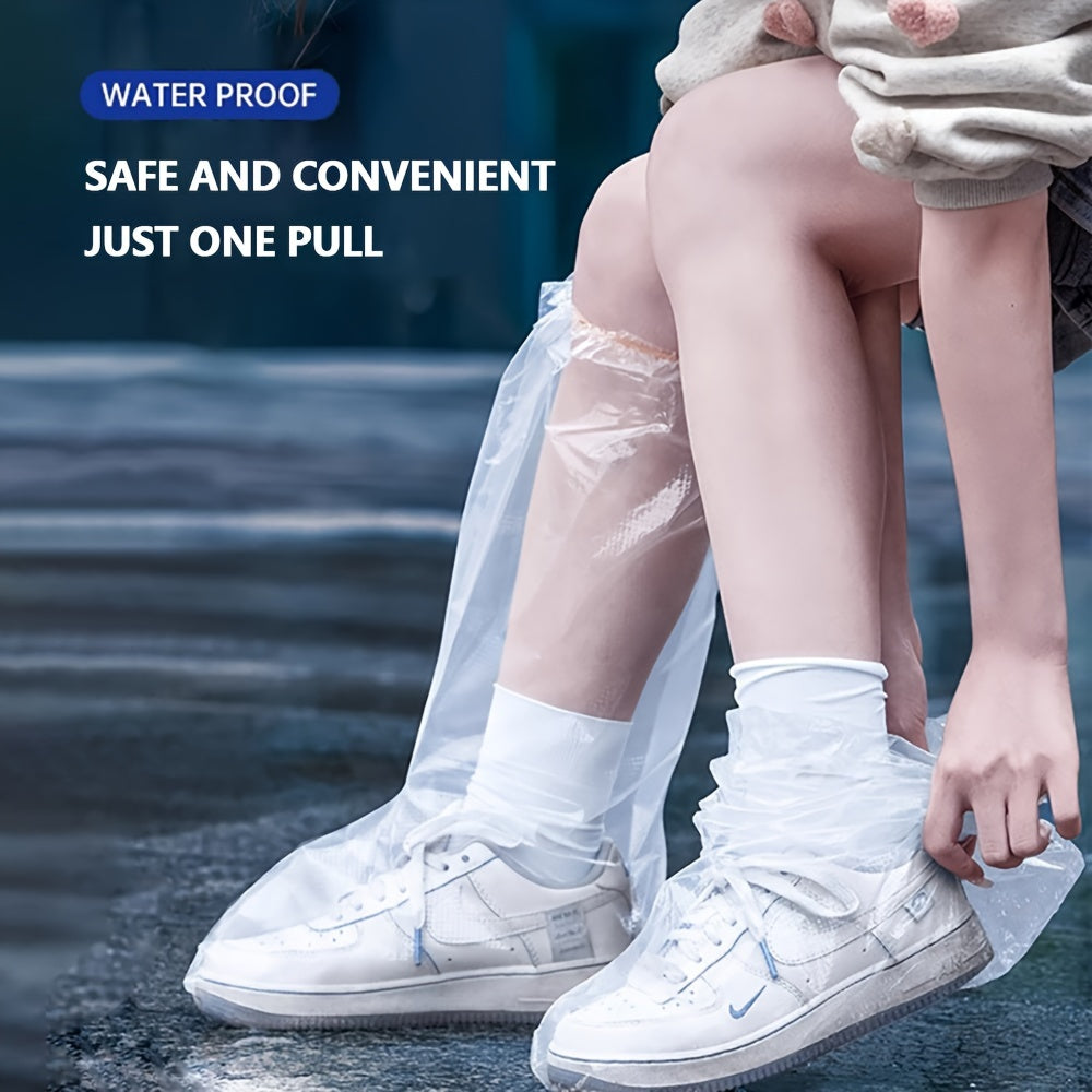 4Pcs Disposable Rain Boot Covers Waterproof Slip-Resistant Shoe Protectors
