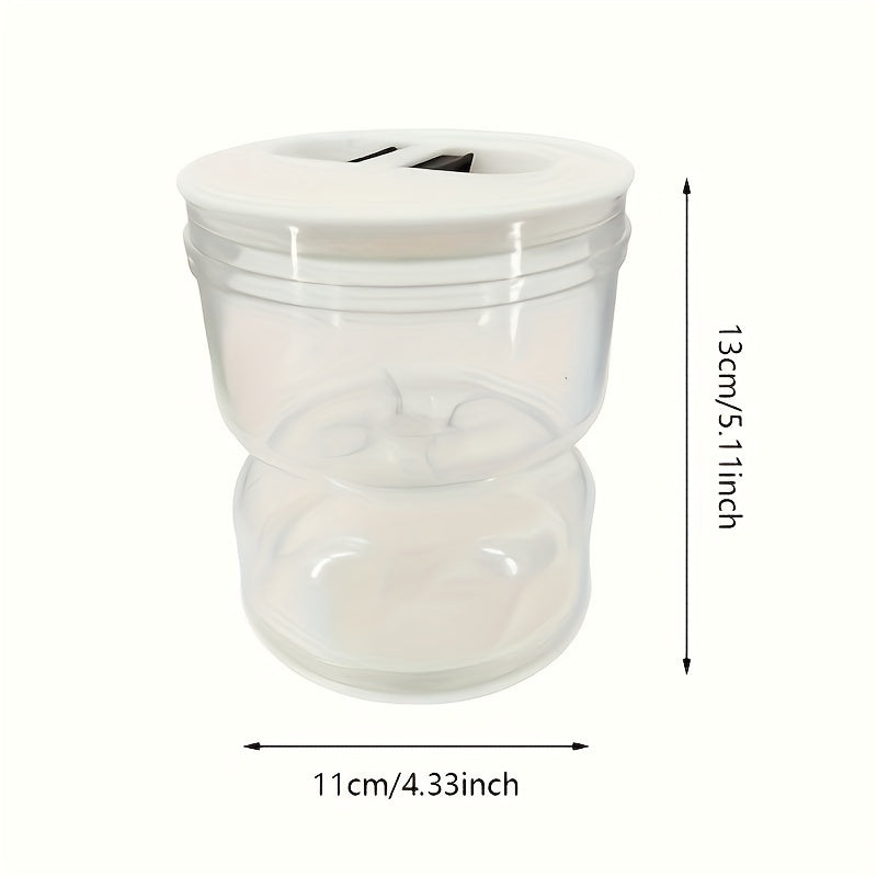 Taqdim etilgan idishlar uchun bitta qismli yopiladigan shisha bankalar, tuzlanganlar va zaytunlar uchun, filtr bilan