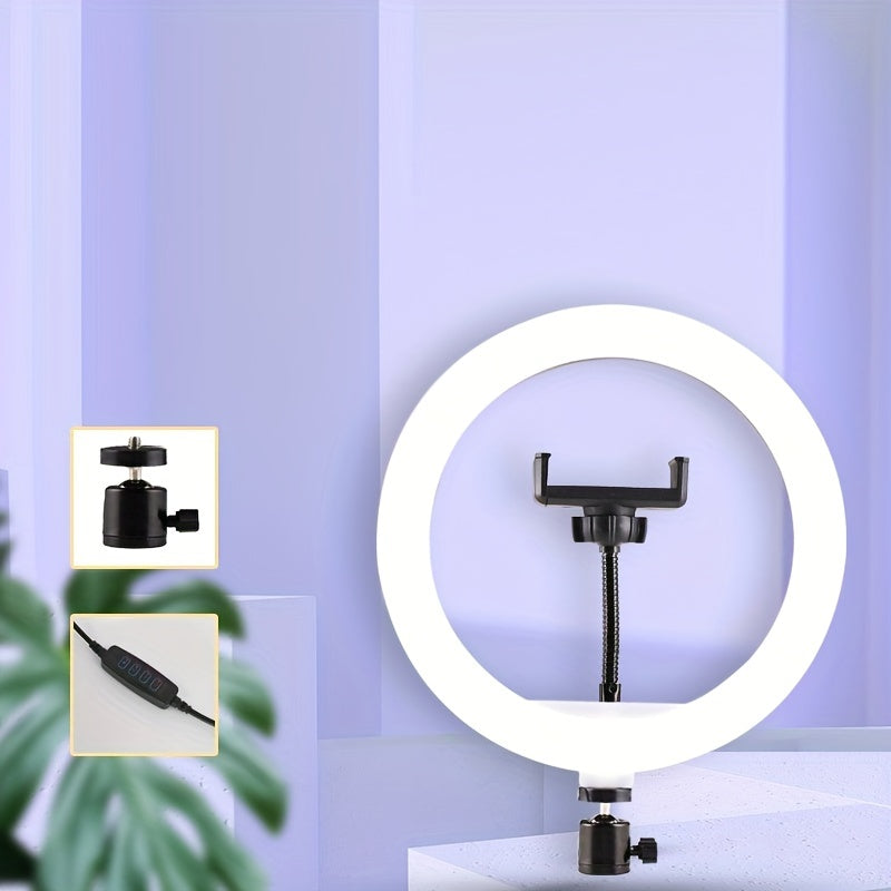 20.32cm Selfie Ring Light with 120.09cm Flexible Tripod Stand for Makeup and Video
