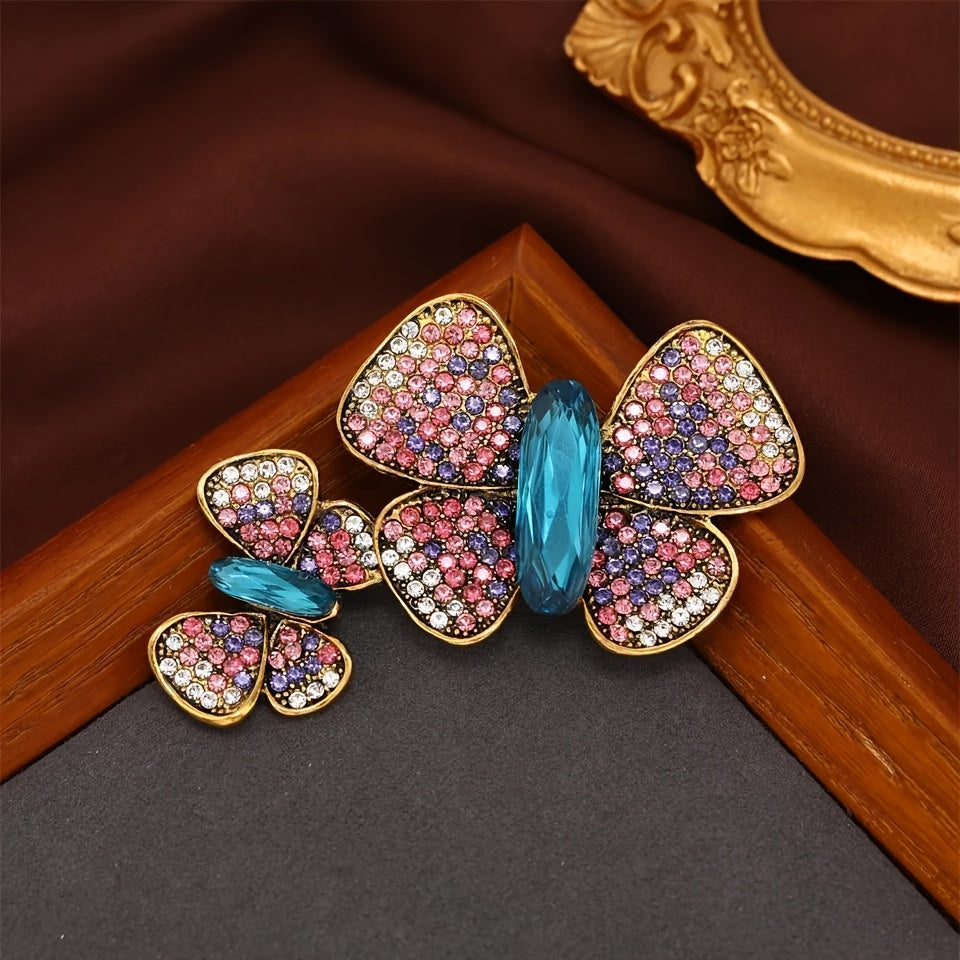 Women's Vintage Rhinestone Butterfly Brooch Pin Elegant Luxury Jewelry