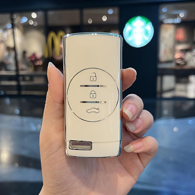 Car Remote Key Cover TPU Wallet Pink Diamond Woven Keychain