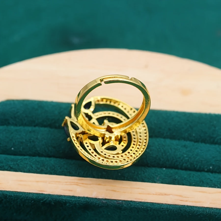 Women's Gold-Plated Jewelry Set with Synthetic Zirconia for Weddings and Parties