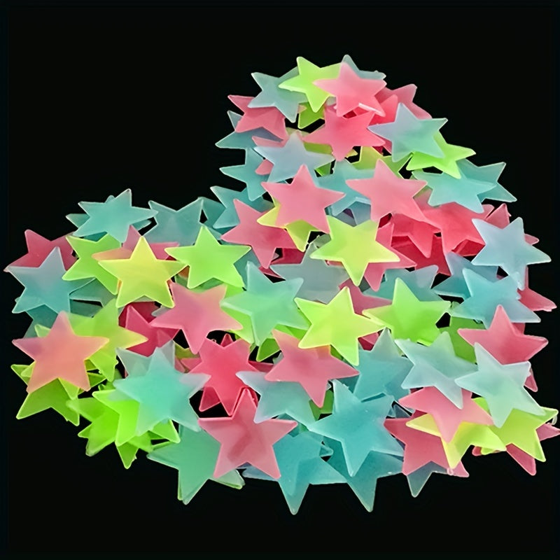 Glow-in-the-Dark Star Wall Stickers Reusable Self-Adhesive for Fantasy Rooms