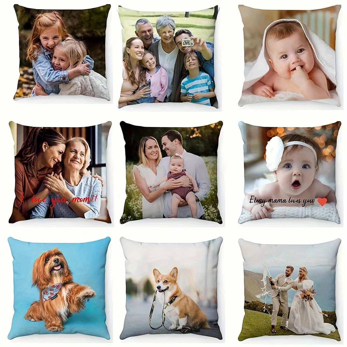 Personalized Photo Pillow Case Soft Polyester Knit Gift for Special Occasions