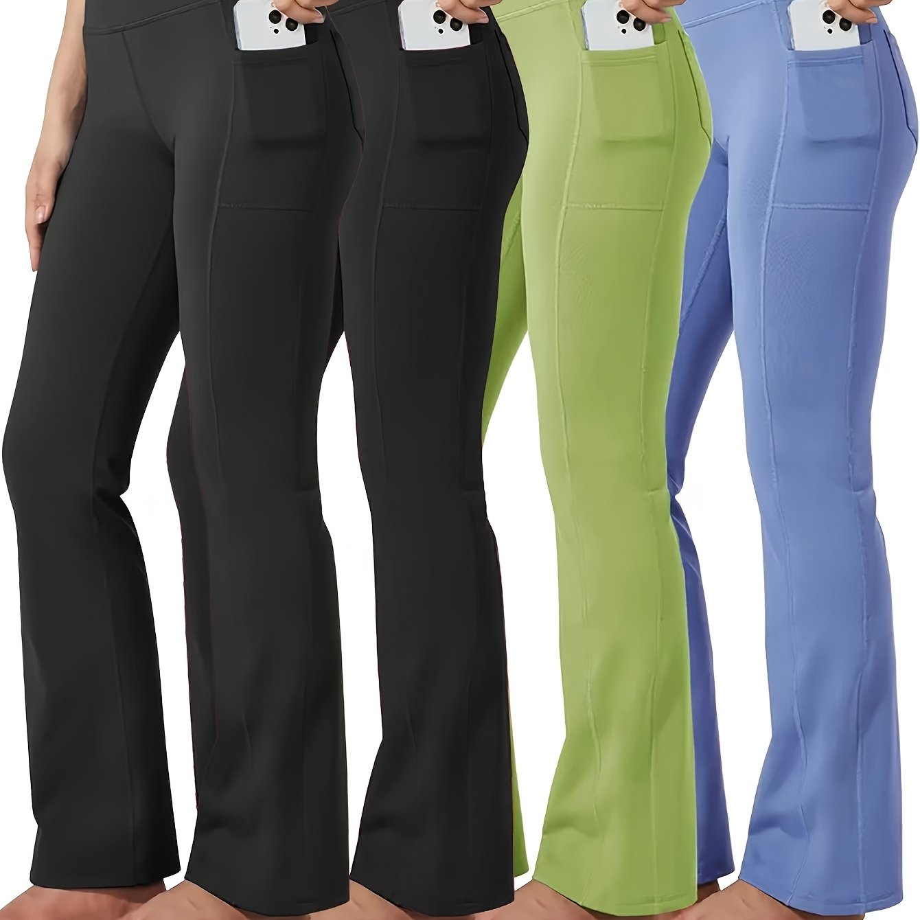 Plus Size Women's Yoga Pants with Phone Pocket Casual Sportswear
