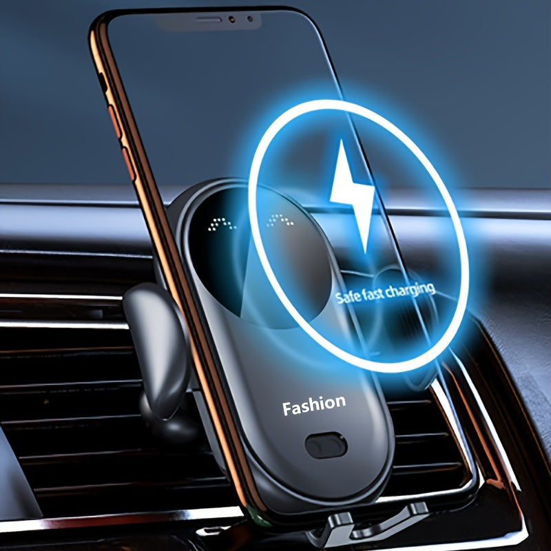 Wireless Car Charger Stand Auto Clamping Magnetic Infrared Qi Mount