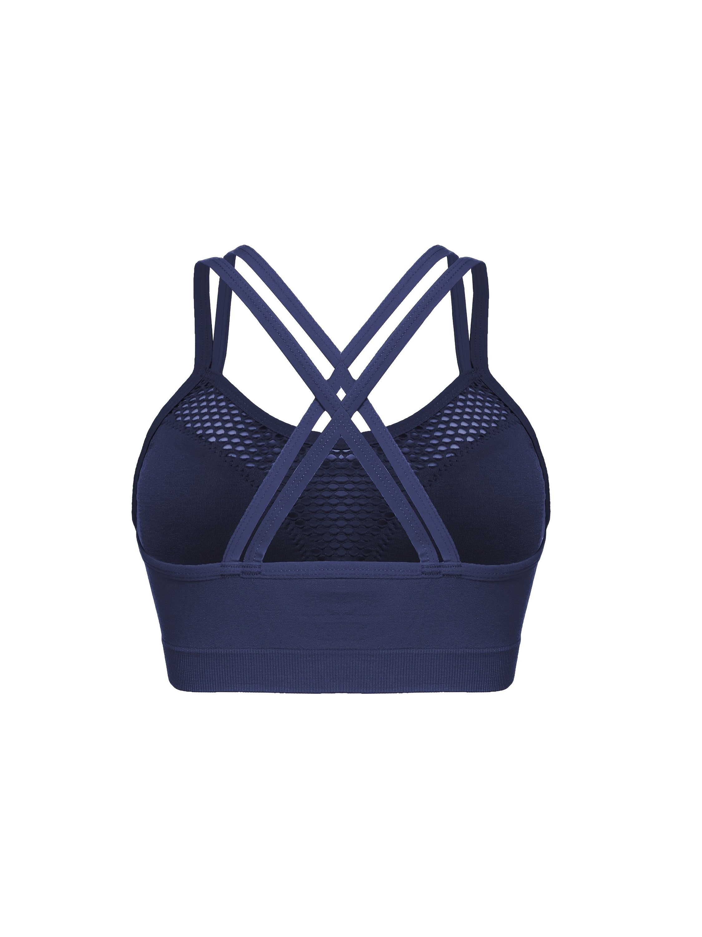 Plus Size Women's Sports Bra Adjustable Straps Mesh Front Removable Pads Workout Fitness