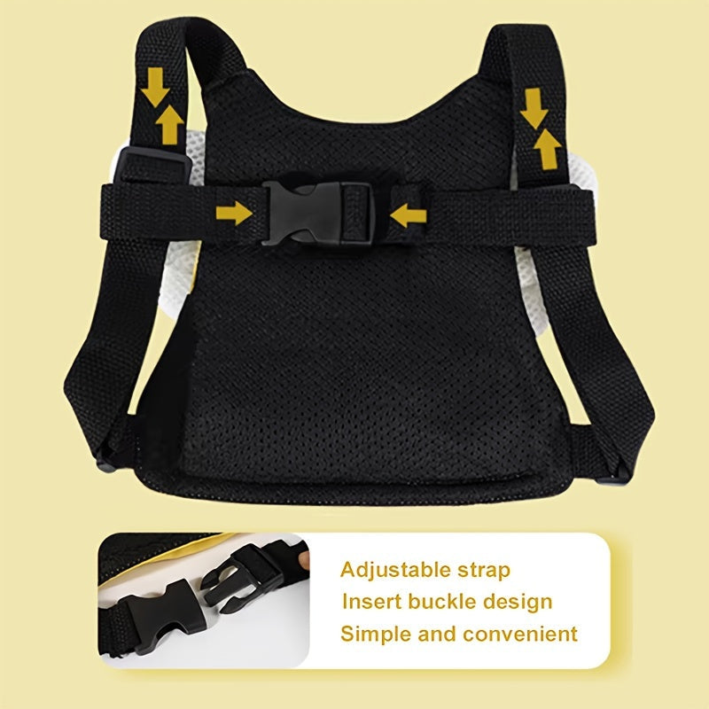 Yellow Bee Pet Safety Harness Backpack with Wrist Link and Leash Storage for Small Dogs and Cats