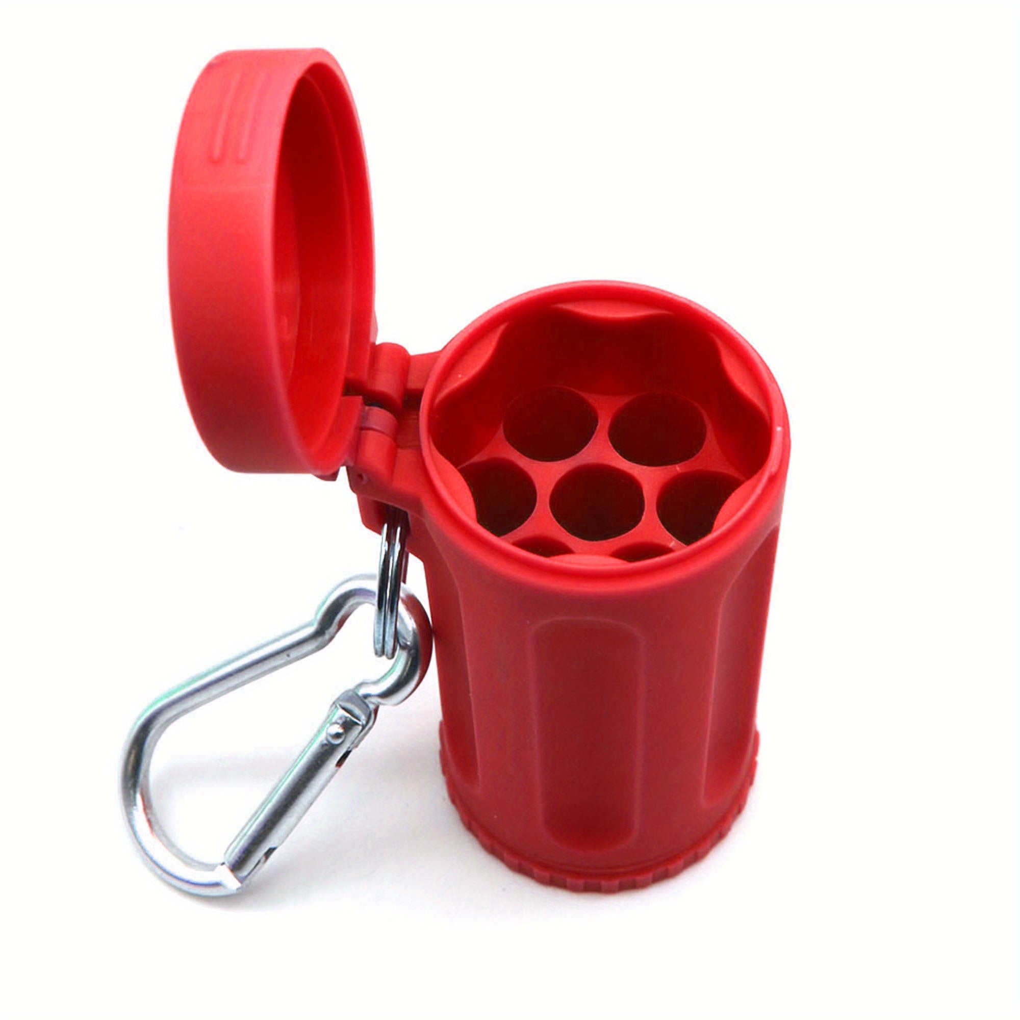 Portable Plastic Ashtray with Lid Keychain Hook Travel Outdoor Car Accessory