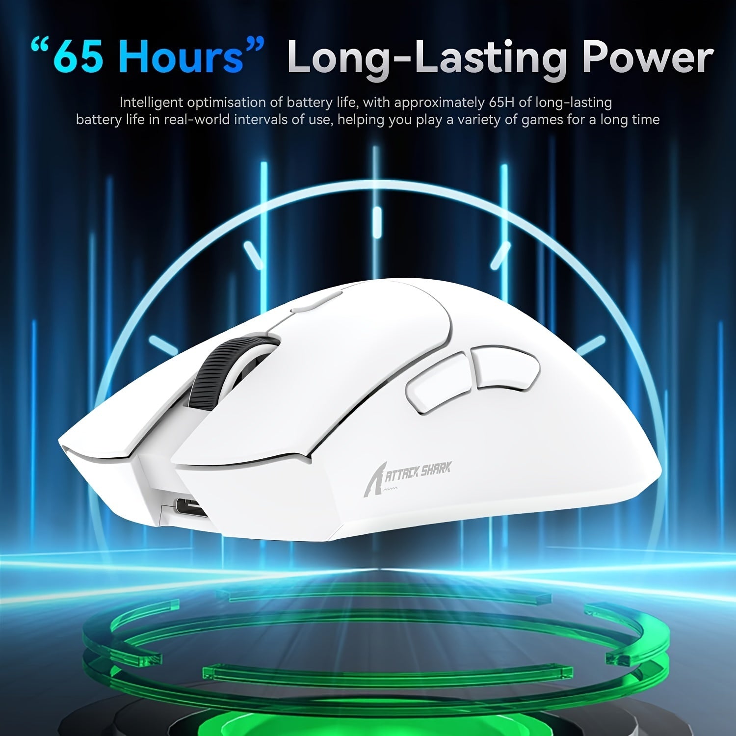 Wireless Gaming Mouse with 18K DPI Optical Sensor Lightweight 55g Bluetooth Wired 2.4G