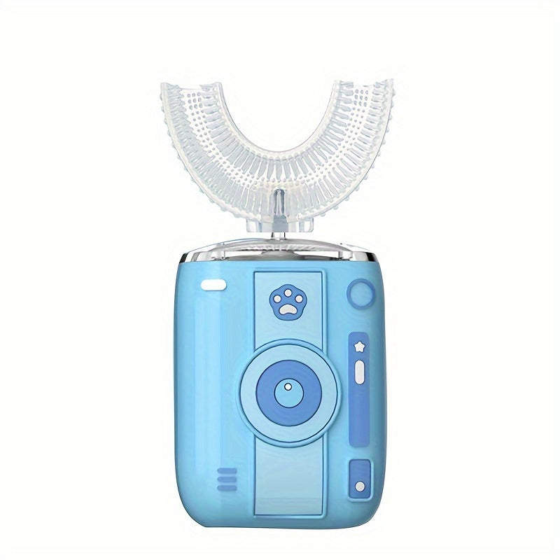 Cepillo de dientes eléctrico en forma de U para niños con 6 modos de limpieza y batería recargable