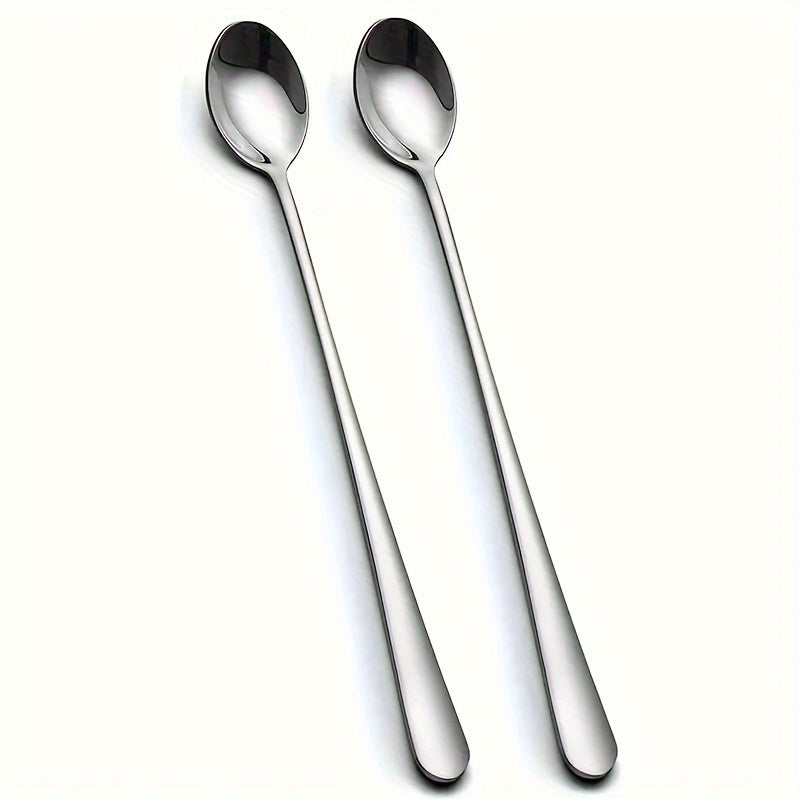 Stainless Steel Spoons Set 2/4/6 Pcs Long Handle for Coffee Dessert Iced Tea