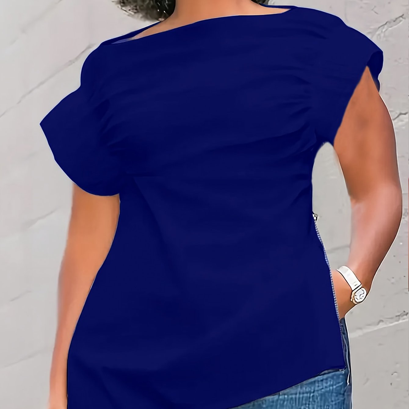 Plus Size Women's Short Sleeve T-Shirt with Zipper Breathable Red