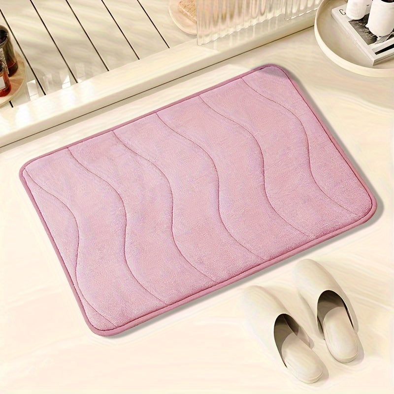 Soft Absorbent Waterproof Rectangular Bath Mat for Bathroom Shower Tub