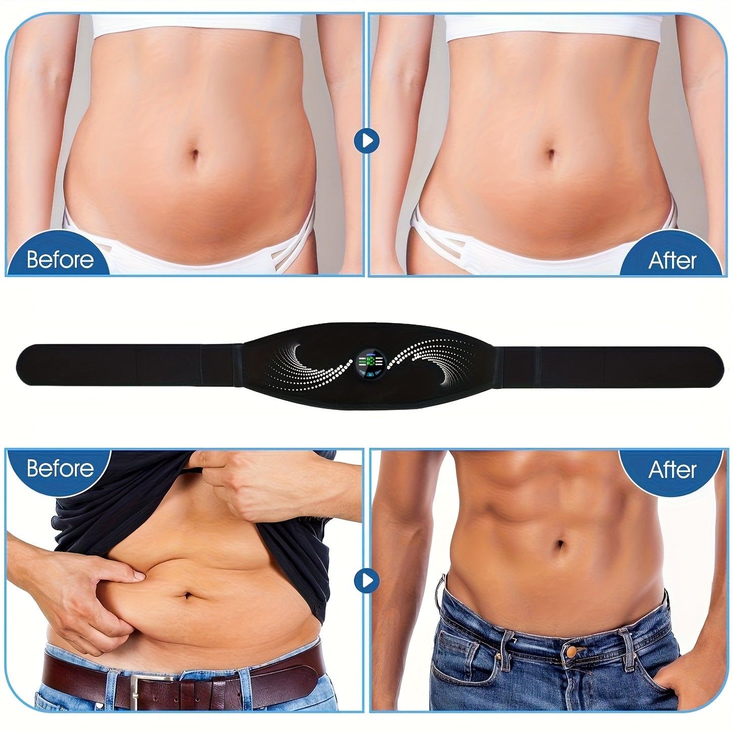 Erkaklar va ayollar uchun bir nechta rejimlar va intensivlik darajalari bilan EMS mushak massajchisi. Sayohat, uy yoki ofisda dam olish uchun ideal va bayram sovg'asi sifatida.