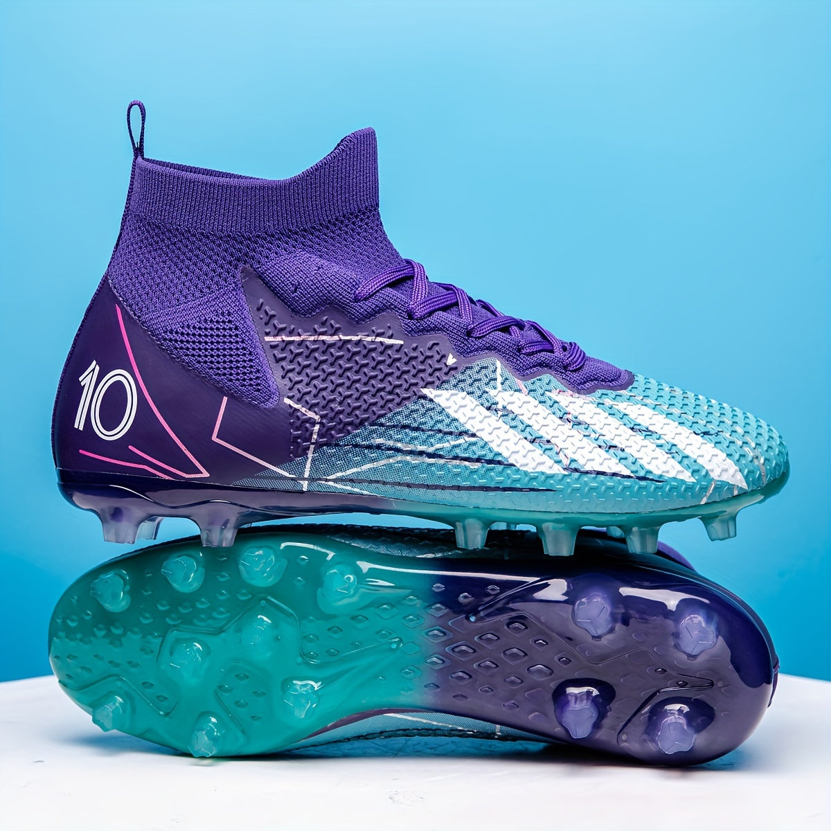 High Top Soccer Cleats Spikes Breathable Non-slip for Training and Competition