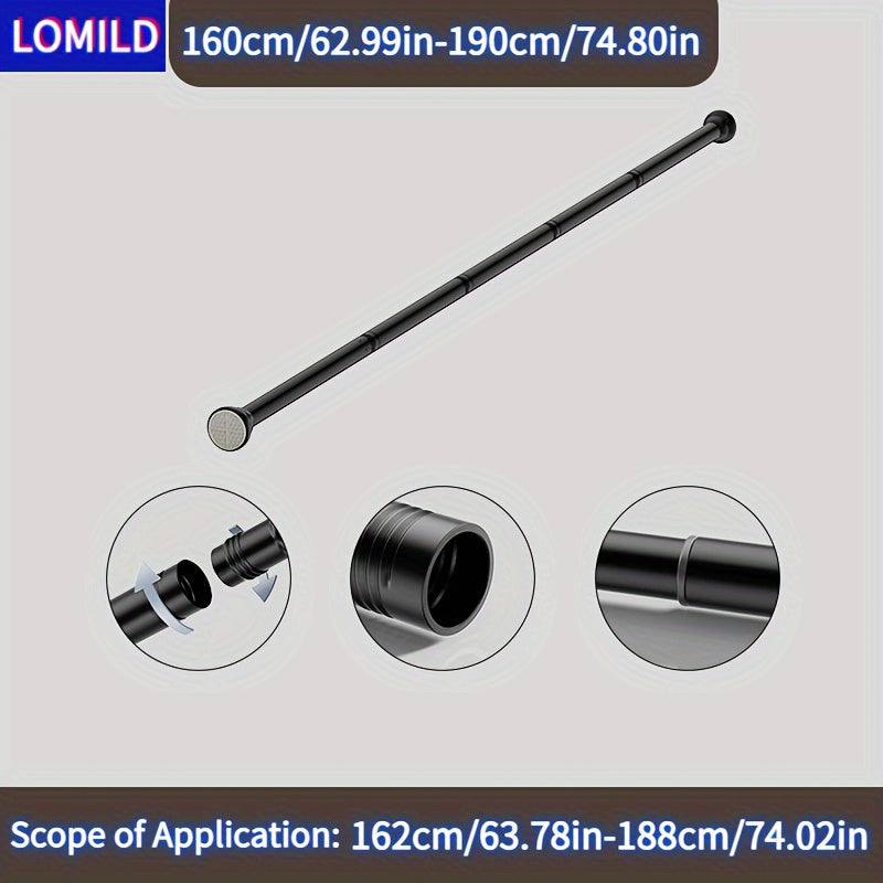 Stainless Steel Black Telescopic Rod for Shower Curtains and Drapes