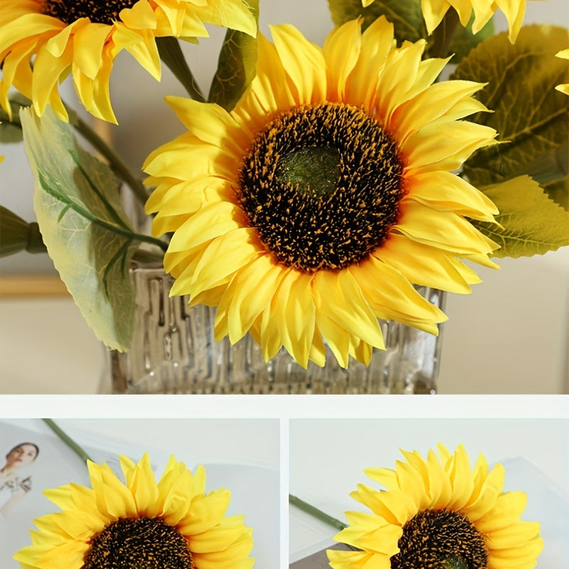 8-Piece Artificial Sunflower Bouquet for Fall Weddings Thanksgiving and Home Decor