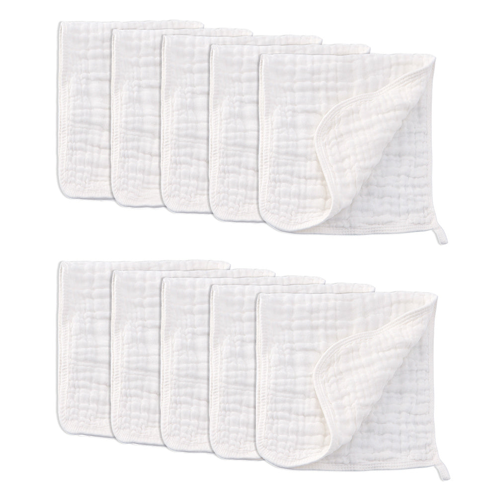 Pack of 8 Baby Muslin Burp Cloths Gender Neutral Large 6 Layers Soft Absorbent