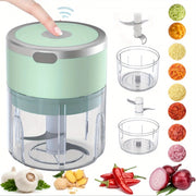 Electric garlic chopper and meat grinder 8.45oz capacity compact design safety switch Type-C charging