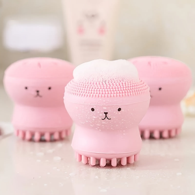 Unisex Silicone Facial Cleansing Brush Octopus Shape Deep Clean Scrubber