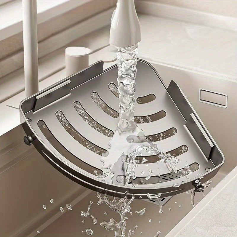 2 современных угловых полки из прочного ABS для организации ванной комнаты без сверления. Идеально подходят для хранения под раковиной, у туалета и в душе.