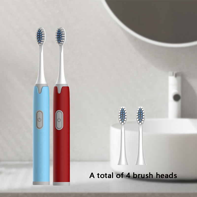 Set de cepillos de dientes eléctricos para parejas, cabezal ultramicro suave, IPX7, alimentado por batería