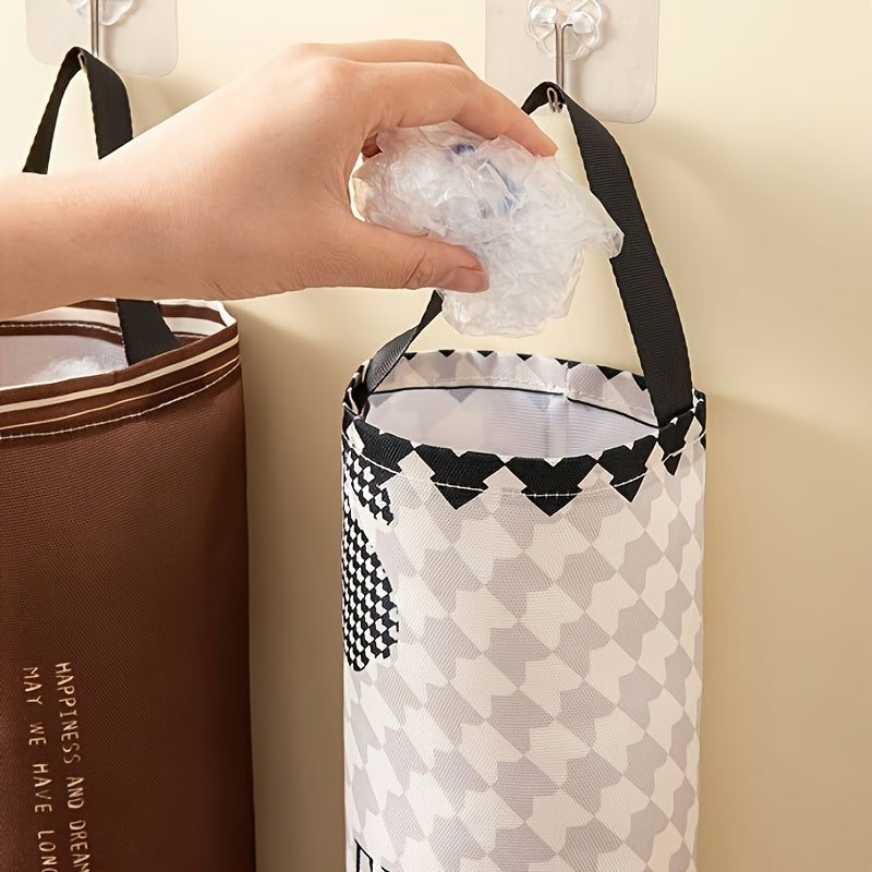 Wall-Mounted PET Garbage Bag Dispenser Kitchen Organizer Waste Bag Holder Storage Pouch