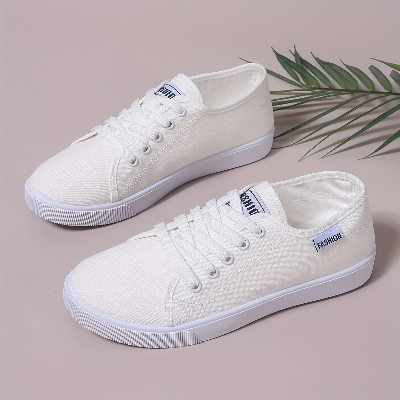 Women’s Casual Low-Top Lace-Up Sneakers Breathable Fabric All-Season Shoes