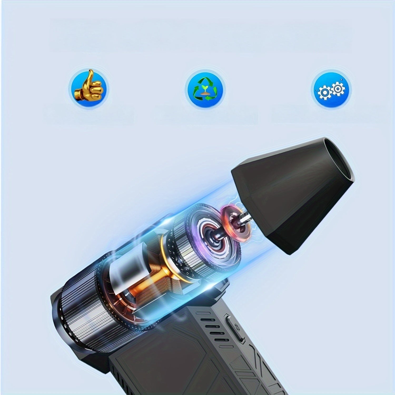 Black Portable High-Efficiency Air Blower for Outdoor Camping Snow Water Pet Hair