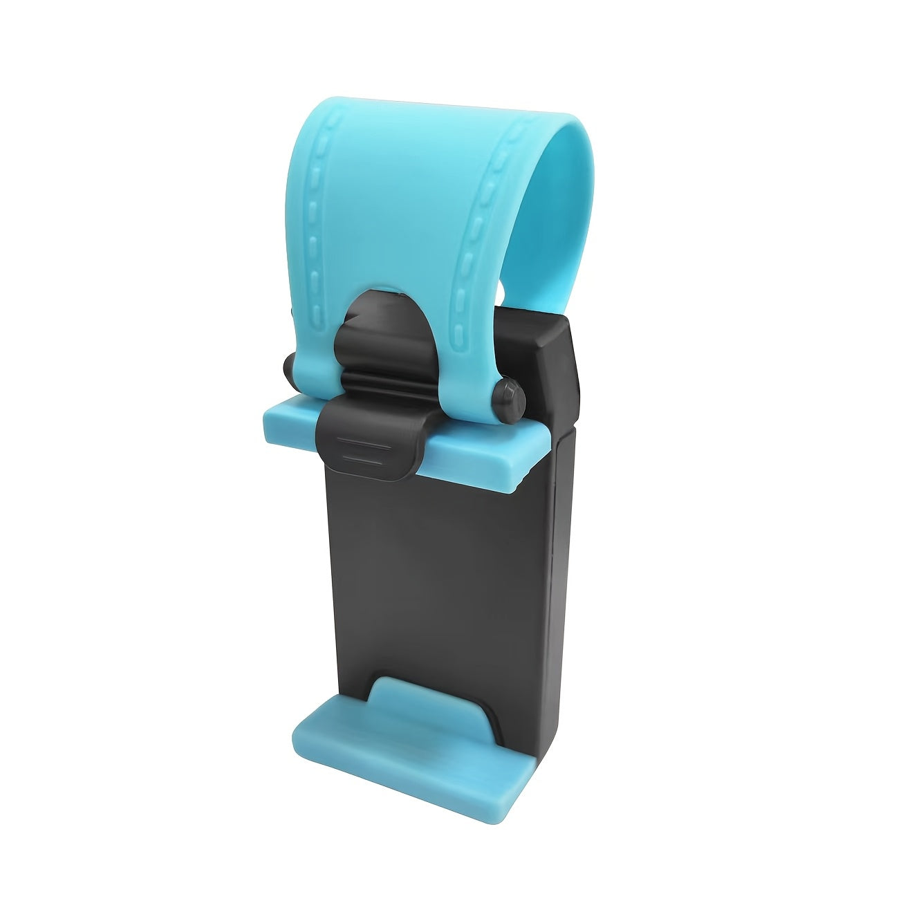 Universal Car Phone Holder with Plastic Steering Wheel Mount and Bike Clip Support