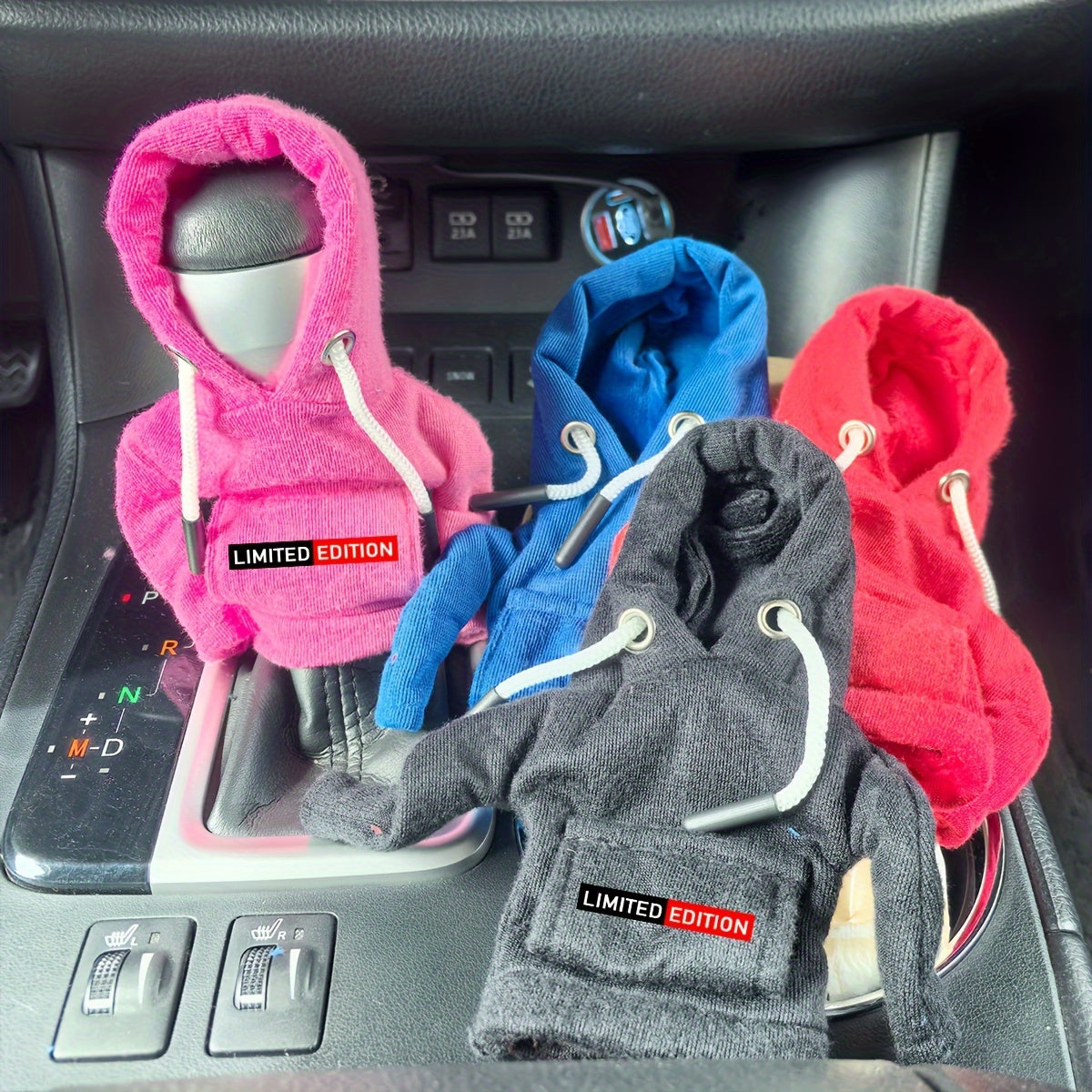 Universal Car Gear Shift Knob Cover Hoodie Leather Manual Handle Decoration