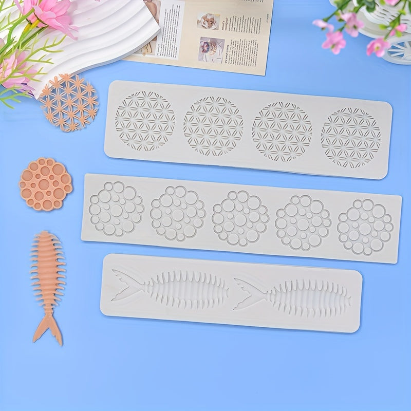 Silicone Fish and Lace-Shaped Mold for Cake Decorations Baking and Dessert Making
