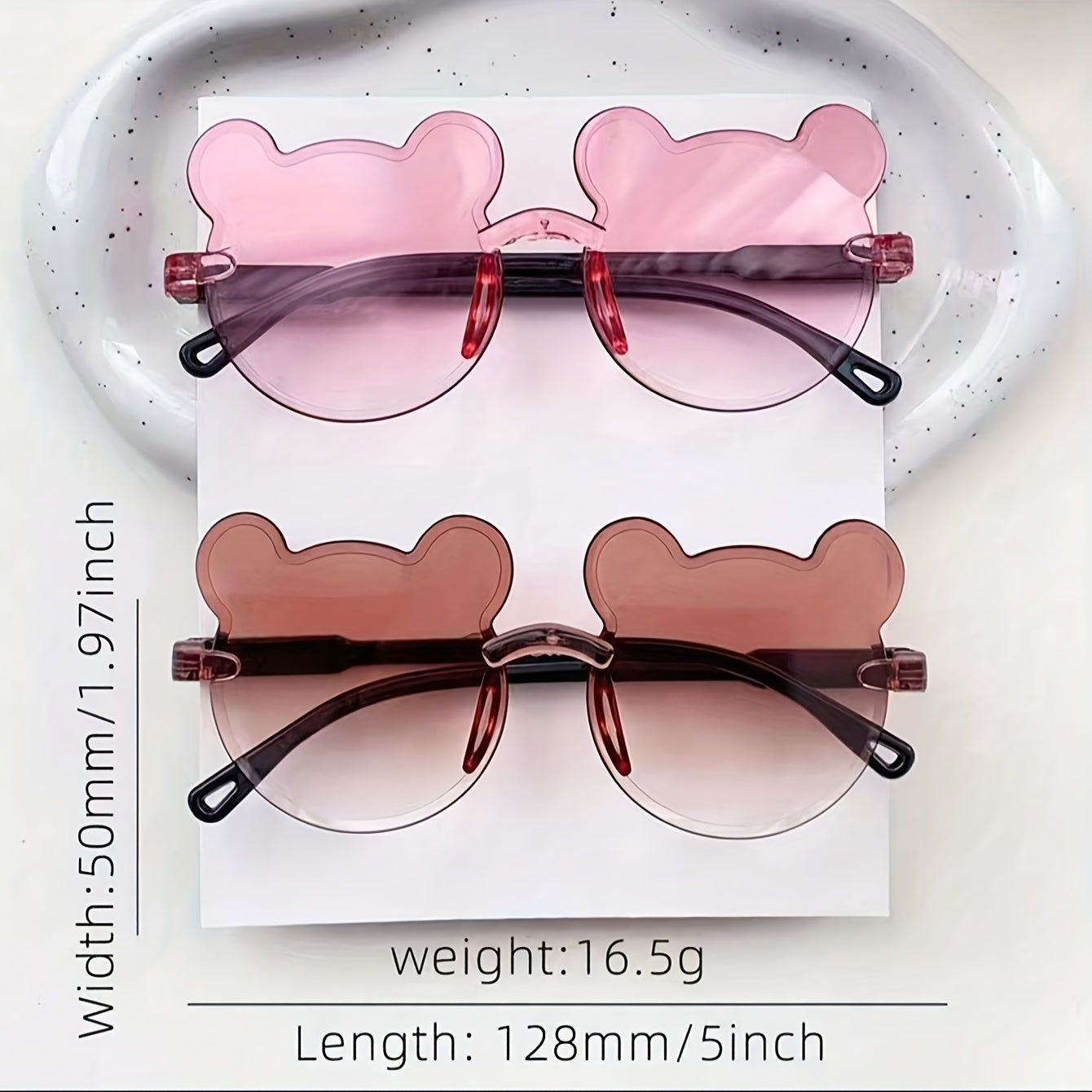 Teen Fashion Glasses with Bear Ears, Mixed Color PC Frames for Holidays