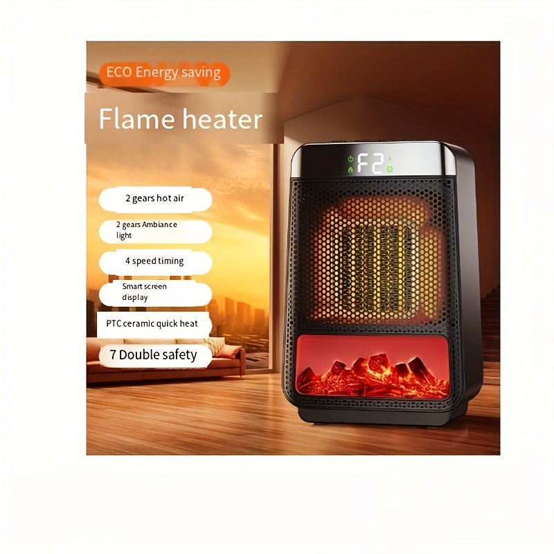 1000W Electric Fan Heater Portable Ceramic PTC Desktop Warmer with Thermostat