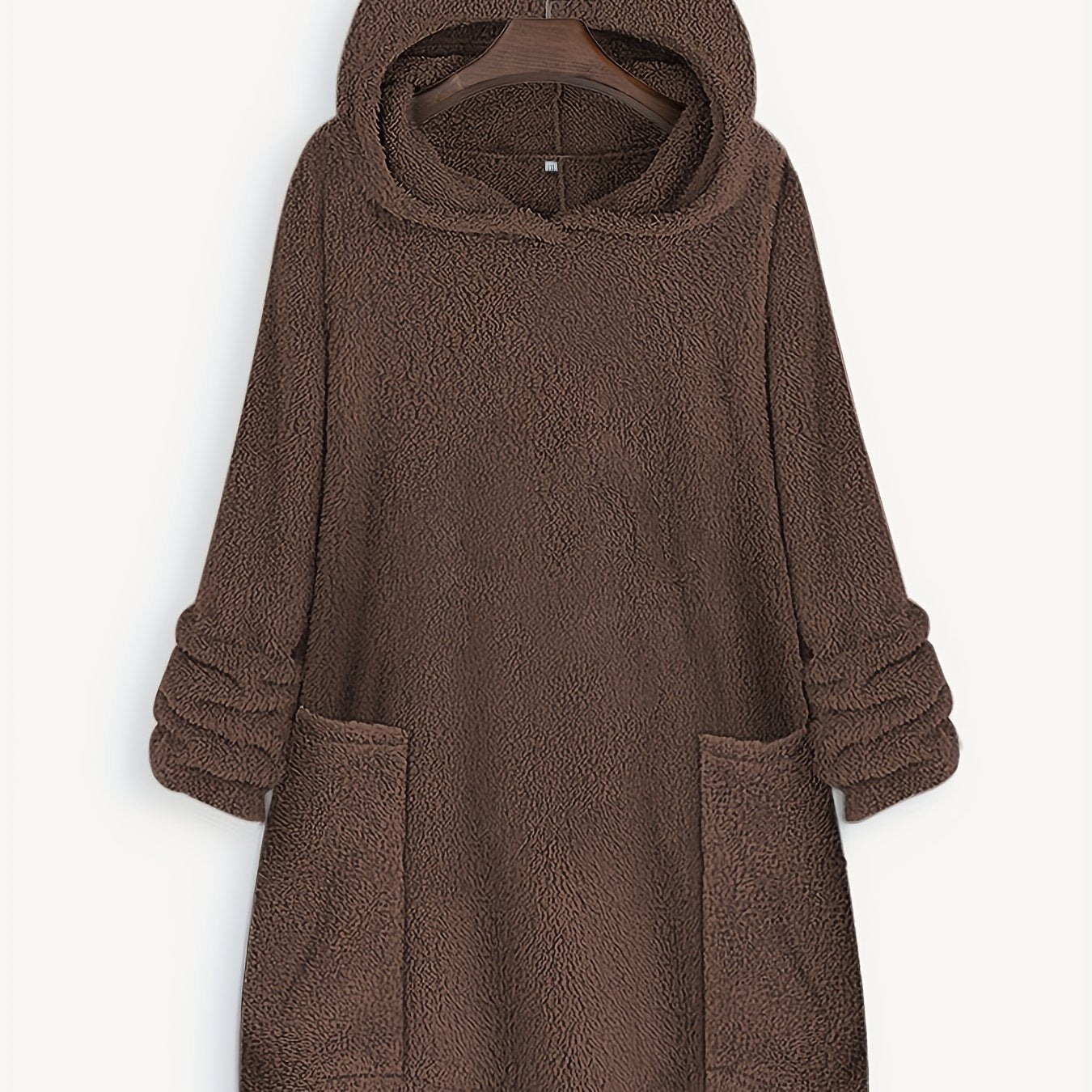 Plus Size Women's Fleece Hoodie Sweatshirt with Pockets and Long Sleeves