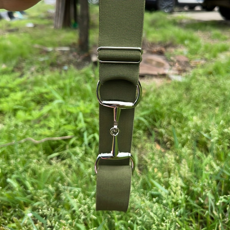 Women's Elastic Waist Belt with Metal Buckle Adjustable Stretchable Accessory