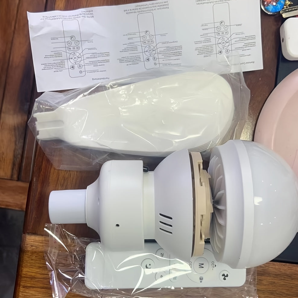 E27 Smart Home Ceiling Fan Light with Remote Control for Indoor Rooms