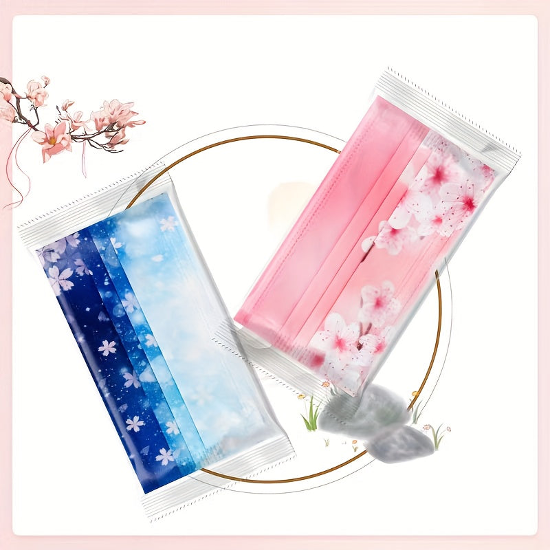 Women’s Floral Starry Sky Disposable Face Masks Pack of 50 Breathable Sun-Protective