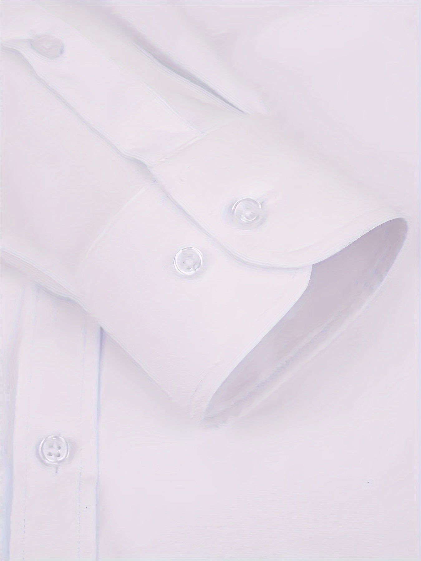 Men's Solid Color Long Sleeve Dress Shirt Cotton Polyester Regular Fit for Formal Wear