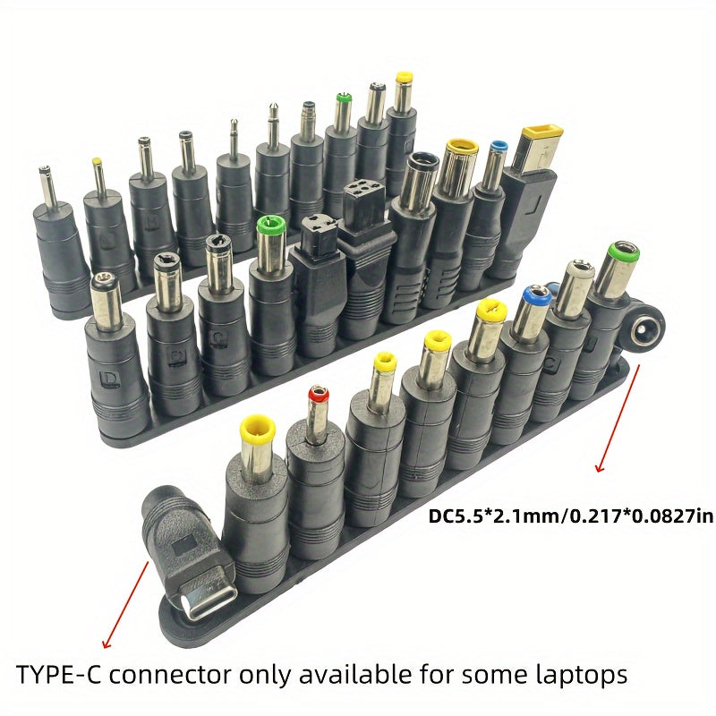 30-Piece Universal Laptop Power Plug Adapter Set for Various Brands