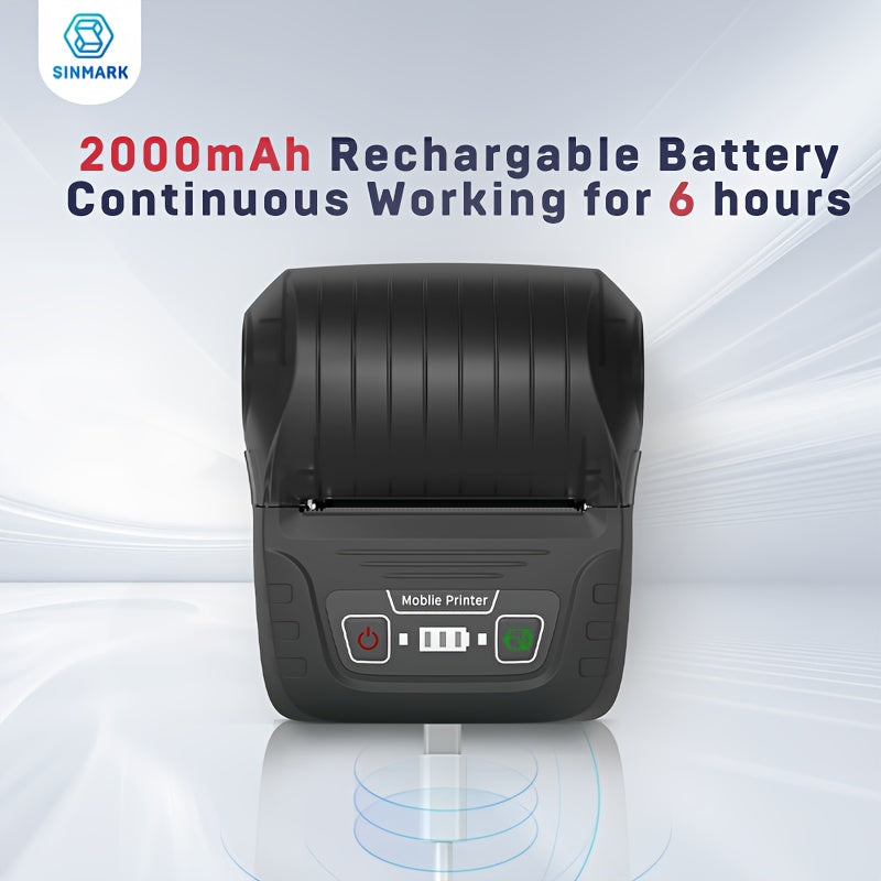 Portable Thermal Label Maker Printer with Rechargeable Battery and Wireless Connectivity