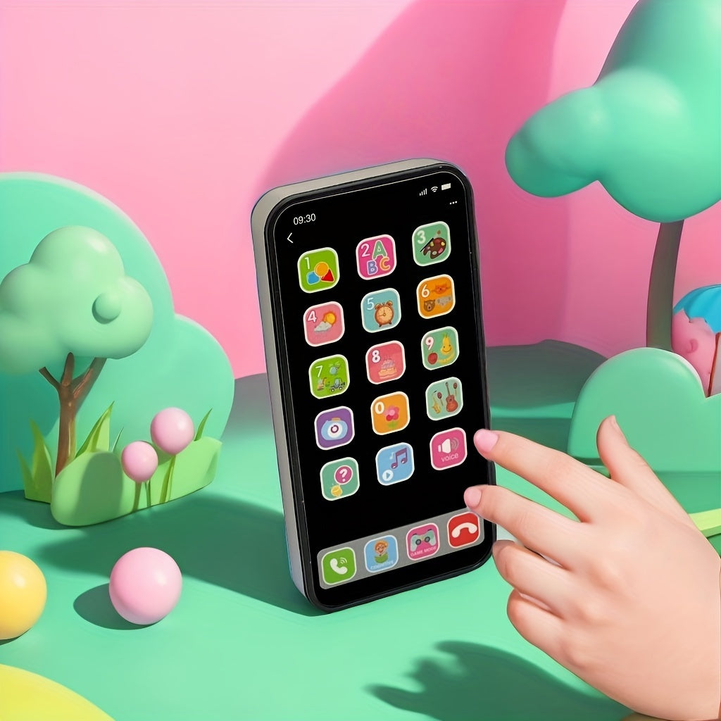 Teléfono de juguete educativo para niños con sonido y música, tarjetas de letras y números